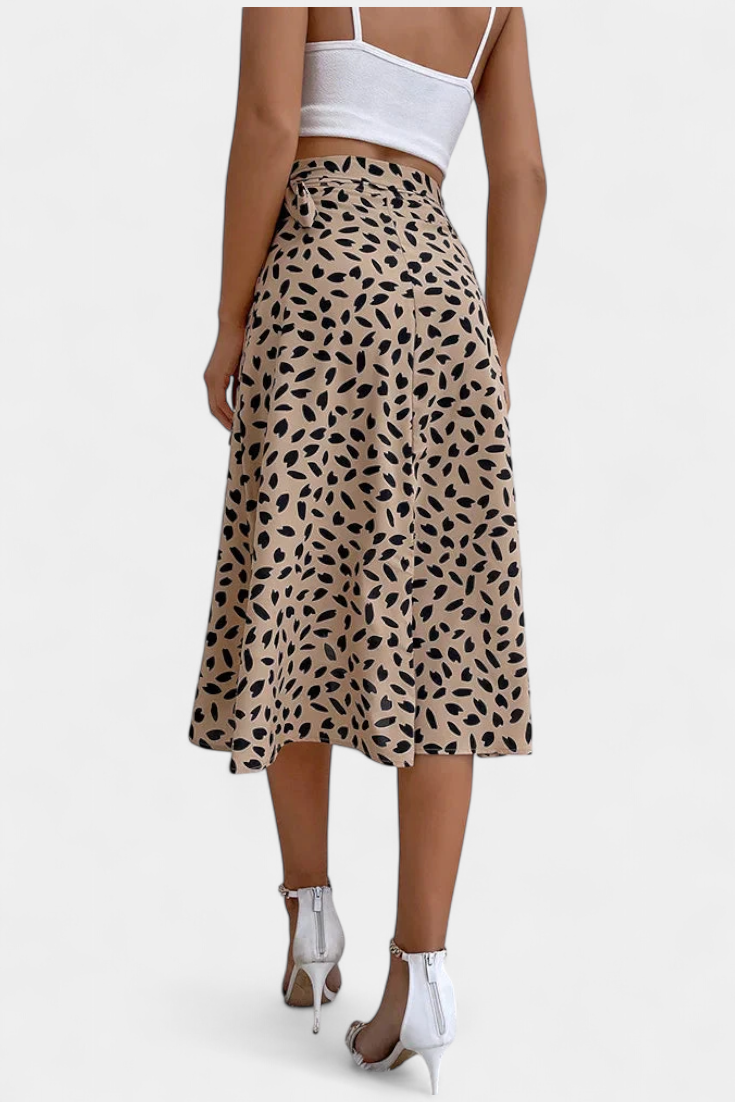 Camila | Falda Envolvente Boho con Estampado Asimétrico