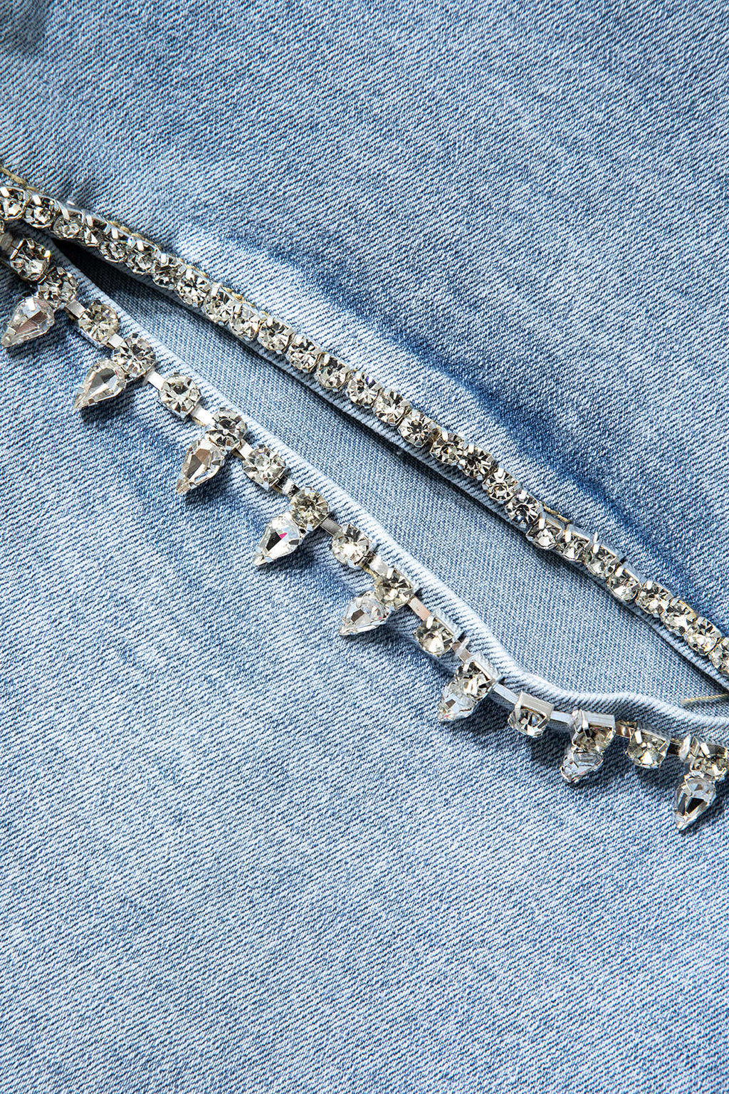 Evian | Jeans Ripped Straight-Leg con Rhinestones