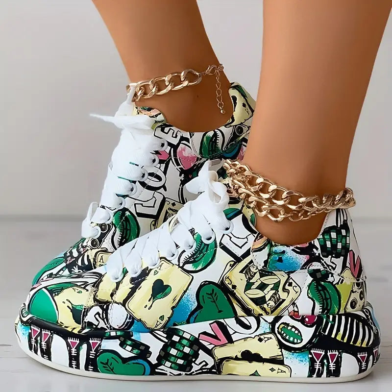 Veronika | Zapatillas Diseño de Graffiti Amortiguación