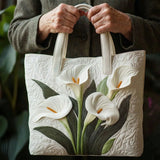 Azucena | Bolso Artesanal Acolchado de Calas Blancas