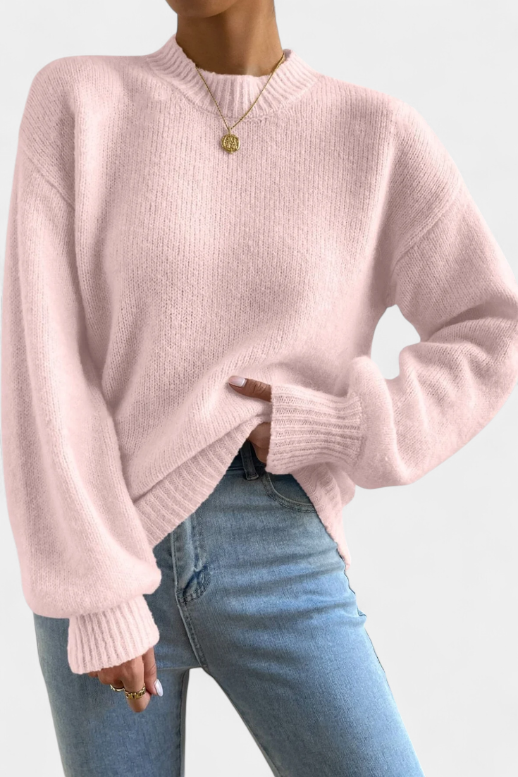 Mae | Jersey de Cuello Redondo con Mangas Globo