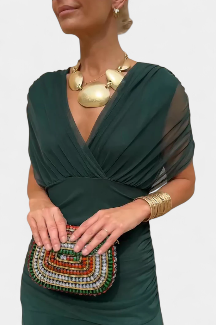 Florena | Vestido Maxi Floral con Escote en V