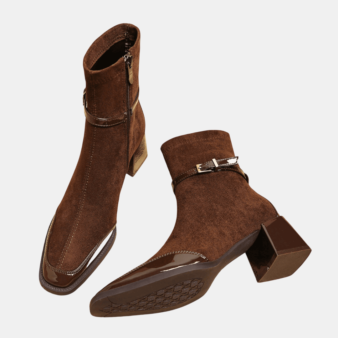 Leonor | Botines de Ante con Hebilla