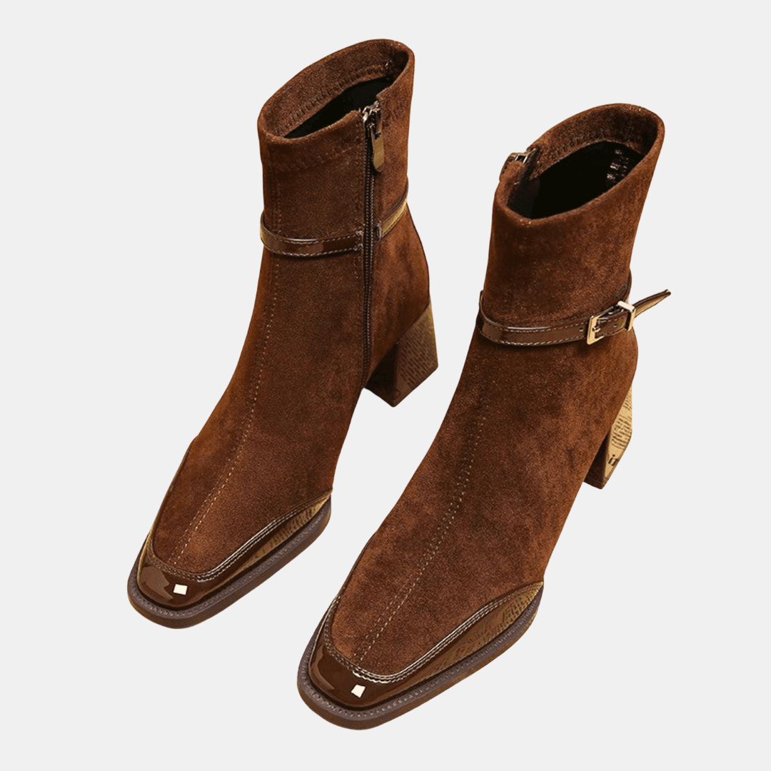 Leonor | Botines de Ante con Hebilla